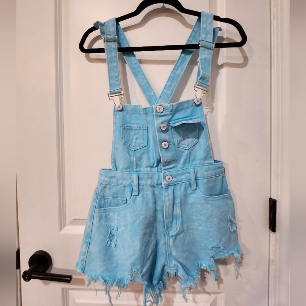 NWT Pastel Bibs Short All Blue size M